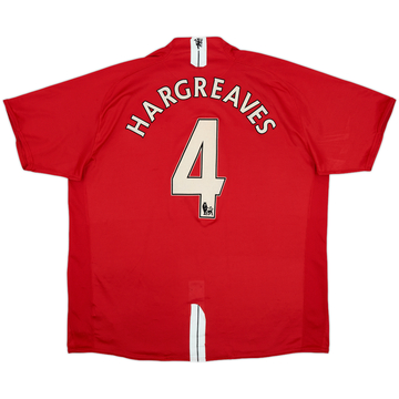 2007-09 Manchester United Home Shirt Hargreaves #4 - 5/10 - (3XL)