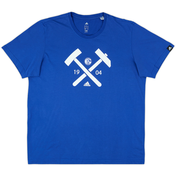 2014-15 Schalke adidas Cotton Tee - 9/10 - (XL)