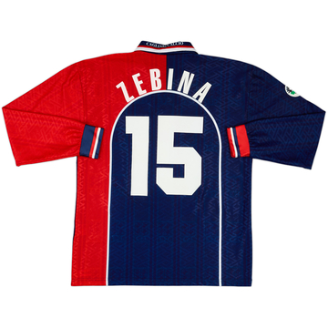 1998-99 Cagliari Match Issue Home L/S Shirt Zebina #15