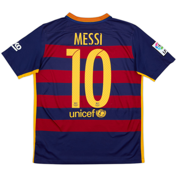 2015-16 Barcelona Home Shirt Messi #10 - 6/10 - (XL.Boys)