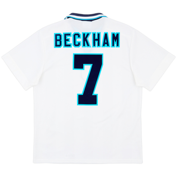 1995-97 England Home Shirt Beckham #7 - 8/10 - (L)