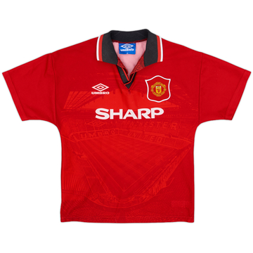 1994-96 Manchester United Home Shirt - 8/10 - (L.Boys)