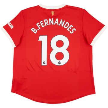 2021-22 Manchester United Home Shirt B.Fernandes #18 - 7/10 - (Women's XXL)