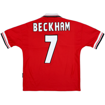 1998-00 Manchester United Home Shirt Beckham #7 - 7/10 - (Y)