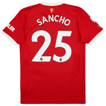 2021-22 Manchester United Home Shirt Sancho #25 - 9/10 - (S)