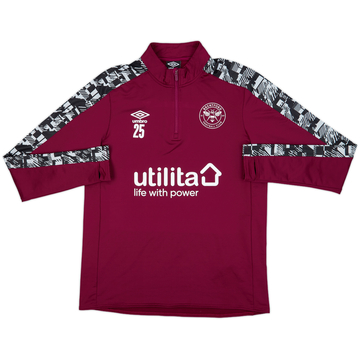 2020-21 Brentford Player Issue Umbro 1/4 Zip Track Top #25 - 10/10 - (L)