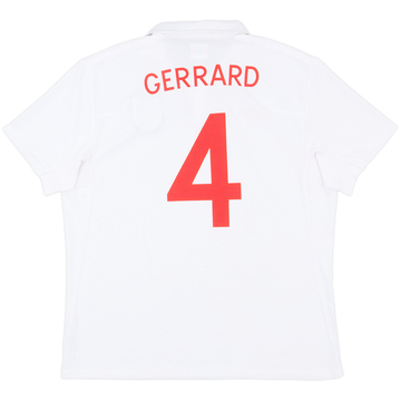 2009-10 England Home Shirt Gerrard #4 - 8/10 - (XL)