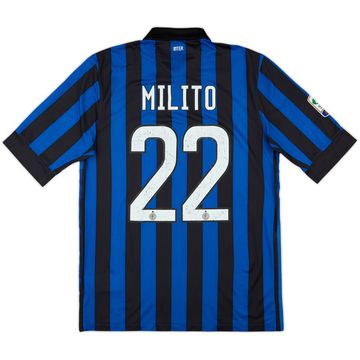 2011-12 Inter Milan Home Shirt Milito #22 - 5/10 - (M)
