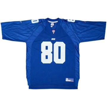 2002-04 New York Giants Shockey #80 Reebok On Field Home Jersey - 9/10 - (XL)