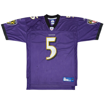 2008 Baltimore Ravens Flacco #5 Reebok On Field Home Jersey - 6/10 - (L)