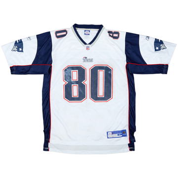 2005-06 New England Patriots Brown #80 Reebok On Field Away Jersey - 7/10 - (L)