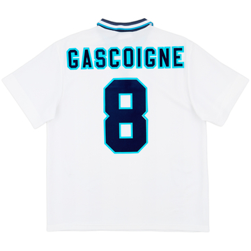 1995-97 England Home Shirt Gascoigne #8 - 8/10 - (L)