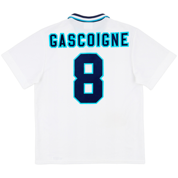 1995-97 England Home Shirt Gascoigne #8 - 8/10 - (L)