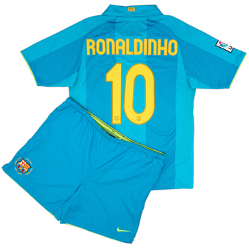 2007-09 Barcelona Away Shirt and Shorts Ronaldinho #10 - 9/10 - (M)