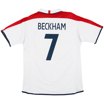 2003-05 England Home Shirt Beckham #7 - 5/10 - (XL)