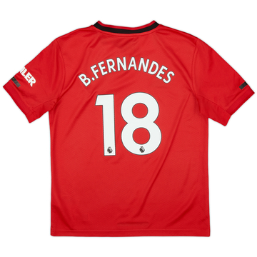2019-20 Manchester United Home Shirt B.Fernandes #18 - 7/10 - (M.Boys)