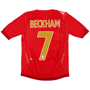 2006-08 England Away Shirt Beckham #7 - 9/10 - (L.Boys)