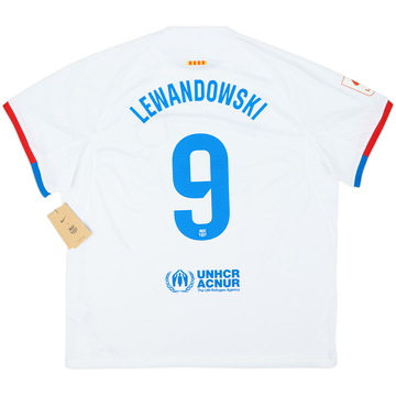 2023-24 Barcelona Away Shirt Lewandowski #9 (XXL)