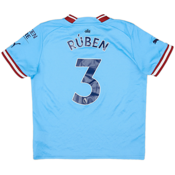 2022-23 Manchester City Home Shirt Ruben #3 - 9/10 - (S.Boys)