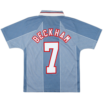 1996-97 England Away Shirt Beckham #7 - 7/10 - (Y)