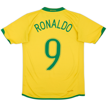 2006-08 Brazil Home Shirt Ronaldo #9 - 6/10 - (XL.Boys)