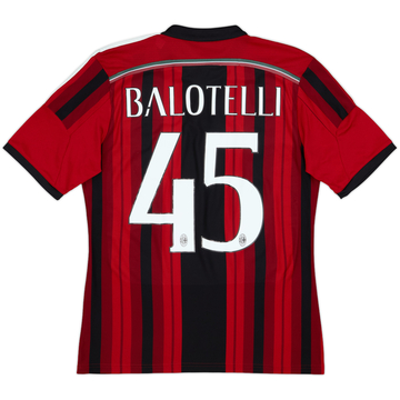 2014-15 AC Milan Home Shirt Balotelli #45 - 6/10 - (M)