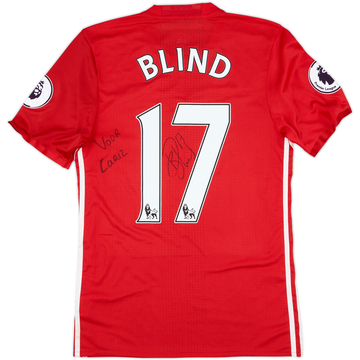2016-17 Manchester United Player Issue Signed Home Shirt Blind #17 - 6/10 - (M)