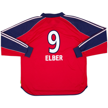 1999-01 Bayern Munich Player Issue Home L/S Shirt Elber #9 - 8/10 - (XL)