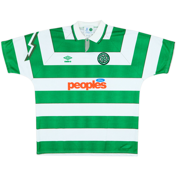 1991-92 Celtic Home Shirt - 8/10 - (XL)