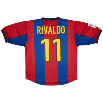 1998-00 Barcelona Home Shirt Rivaldo #11 - 9/10 - (M)
