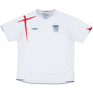 2005-07 England Home Shirt - 4/10 - (XL)
