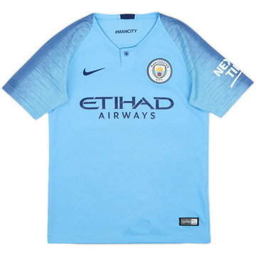 2018-19 Manchester City Home Shirt - 7/10 - (M.Boys)