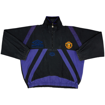 1996-97 Manchester United Umbro 1/4 Zip Drill Top - 8/10 - (XL)