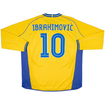 2003-04 Sweden Home L/S Shirt Ibrahimovic #10 - 8/10 - (XXL)