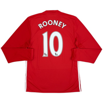 2016-17 Manchester United Home L/S Shirt Rooney #10 - 8/10 - (M)