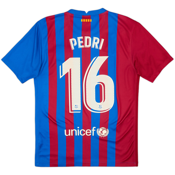 2021-22 Barcelona Home Shirt Pedri #16 - 8/10 - (S)
