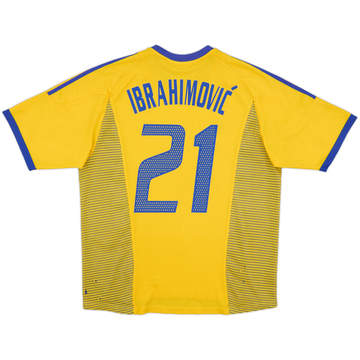 2002-03 Sweden Home Shirt Ibrahimovic #21 - 5/10 - (L)
