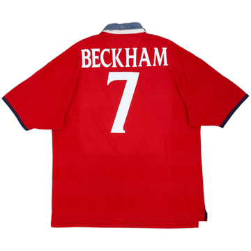 1999-01 England Away Shirt Beckham #7 - 4/10 - (XL)