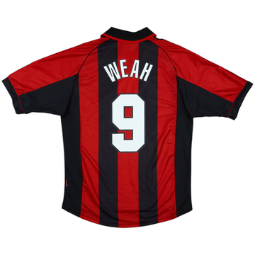 1998-00 AC Milan Home Shirt Weah #9 - 8/10 - (L)