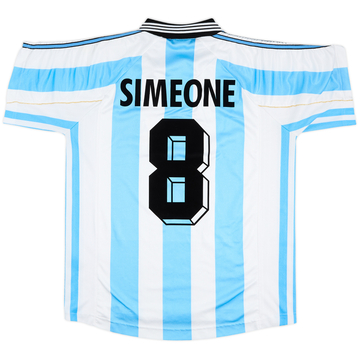 1998-99 Argentina Home Shirt Simeone #8 - 8/10 - (M)