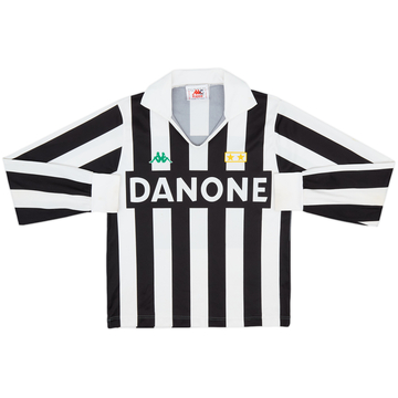 1991-92 Juventus Basic Home L/S Shirt - 7/10 - (S.Boys)