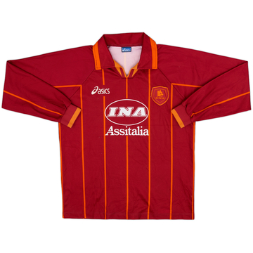 1996-97 Roma Home L/S Shirt - 7/10 - (XL.Boys)