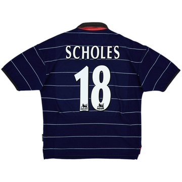 1999-00 Manchester United Away Shirt Scholes #18 - 8/10 - (M)