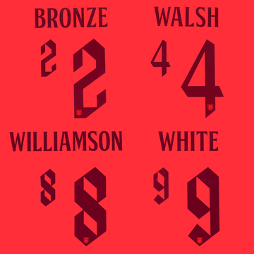2022-23 England Lionesses Away Name Set