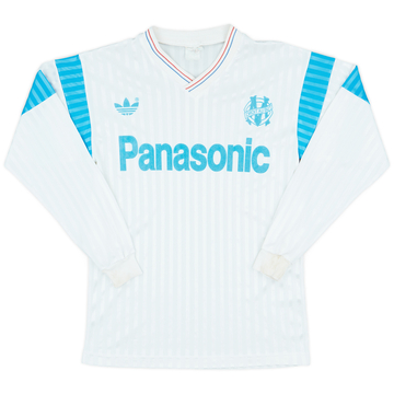 1990-91 Olympique Marseille Home L/S Shirt - 9/10 - (S)