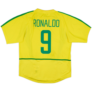 2002-04 Brazil Home Shirt Ronaldo #9 - 7/10 - (L)