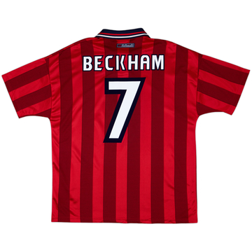 1998 England 'FIFA World Cup' Away Shirt Beckham #7 - 9/10 - (L)