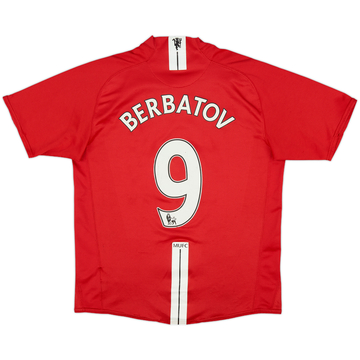 2007-09 Manchester United Home Shirt Berbatov #9 - 7/10 - (M)