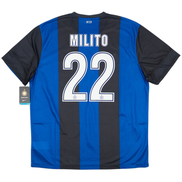 2012-13 Inter Milan Home Shirt Milito #22 (XL)