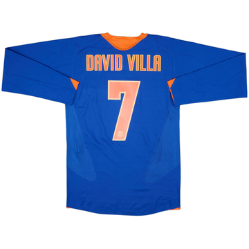 2005-06 Valencia Player Issue Away L/S Shirt David Villa #7 - 6/10 - (S)